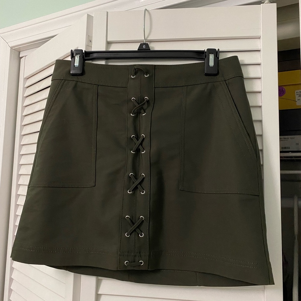 Express army green skirt